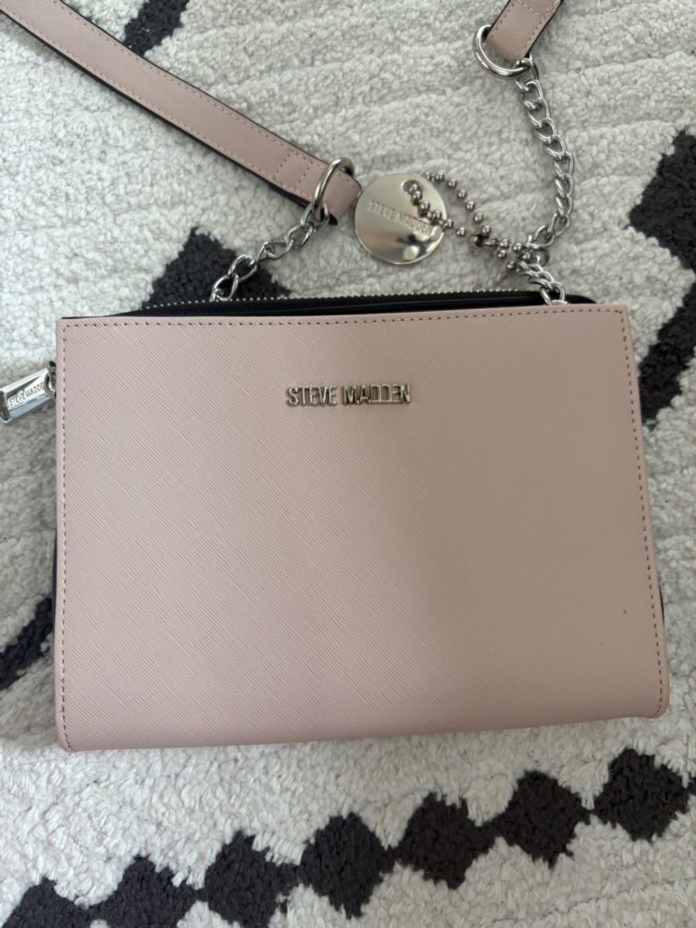 Steve Madden Blush Pink Crossbody Bag with Silver Hardware